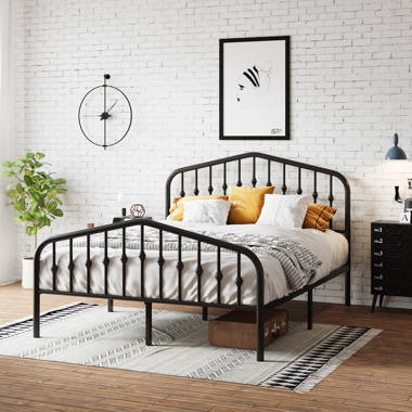 Novogratz bushwick metal bed deals with headboard and footboard